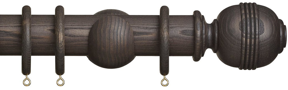 Hallis Eden 45mm Wood Pole Umber Ridged Ball