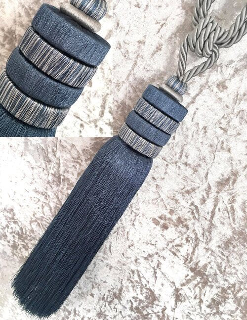 Copper Fox Horizon Rope Curtain Tieback Denim