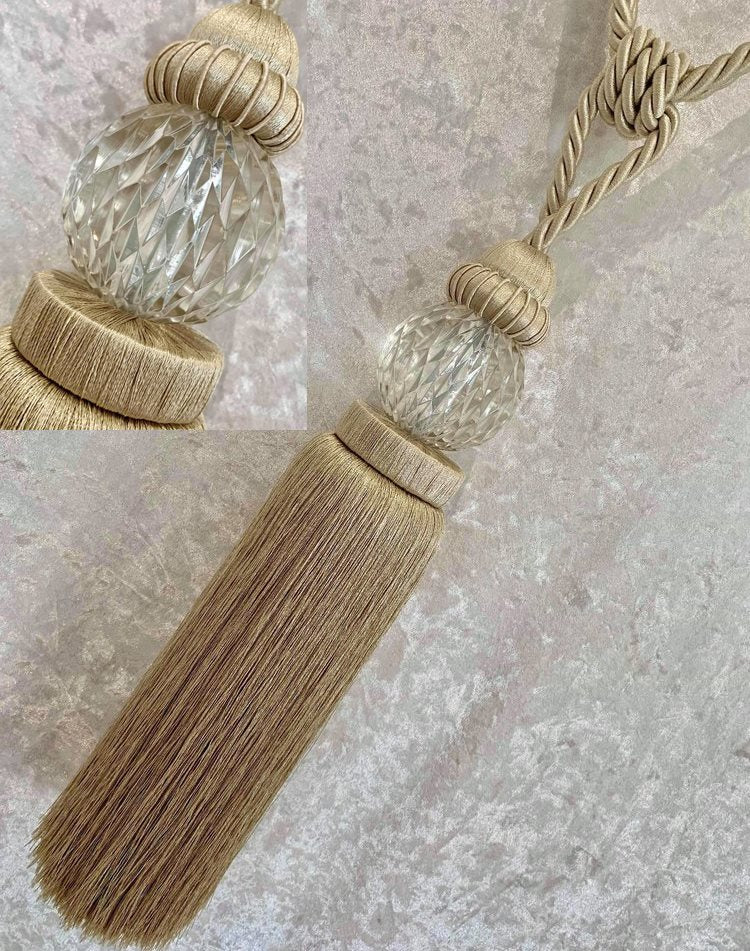 Copper Fox Glacier Rope Curtain Tieback Beige