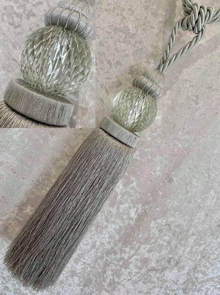 Copper Fox Glacier Rope Curtain Tieback Silver