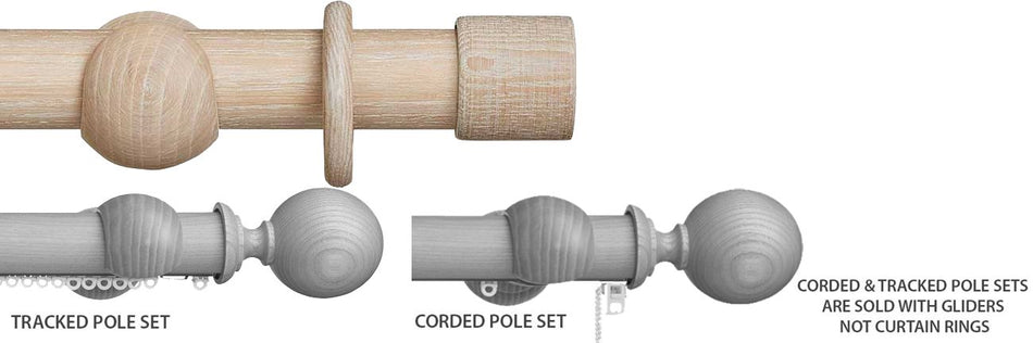 Hallis Eden 45mm Corded/Tracked Pole Oatmeal End Cap