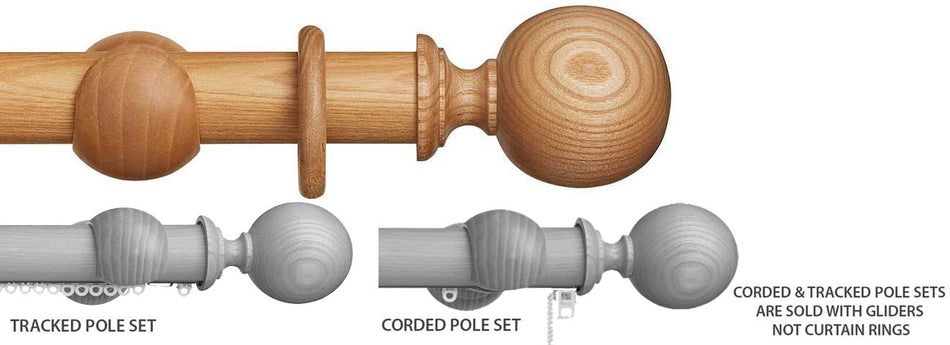 Hallis Eden 45mm Corded/Tracked Pole Natural Ball