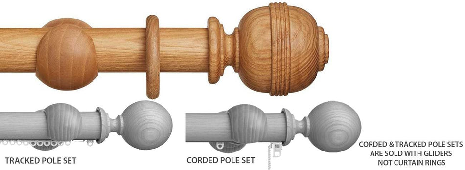 Hallis Eden 45mm Corded/Tracked Pole Natural Ridged Ball