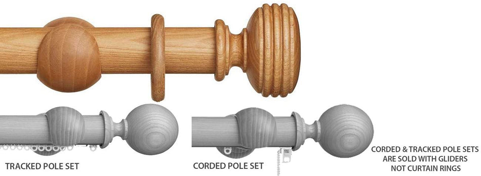 Hallis Eden 45mm Corded/Tracked Pole Natural Ellipse