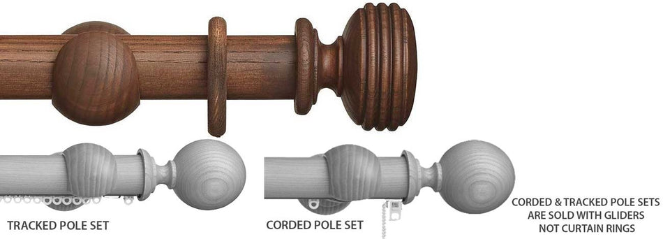 Hallis Eden 45mm Corded/Tracked Pole Cocoa Ellipse