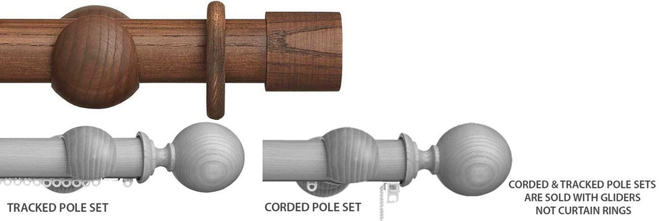 Hallis Eden 45mm Corded/Tracked Pole Cocoa End Cap