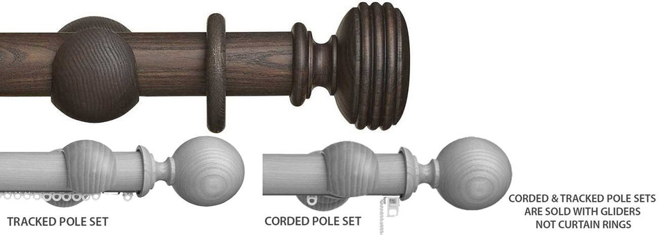Hallis Eden 45mm Corded/Tracked Pole Umber Ellipse