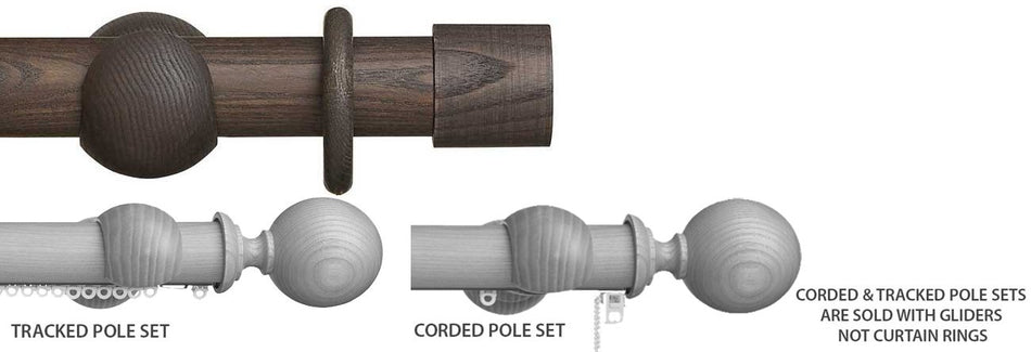 Hallis Eden 45mm Corded/Tracked Pole Umber End Cap
