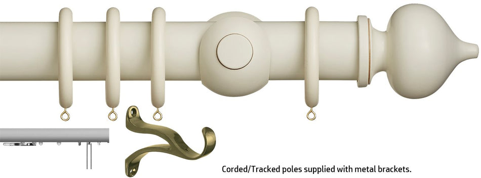 Museum 45mm & 55mm Corded/Tracked Pole Antique White Florence