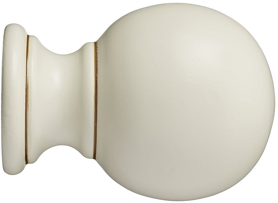 Museum 35mm 45mm & 55mm Finial only Plain Ball Antique White