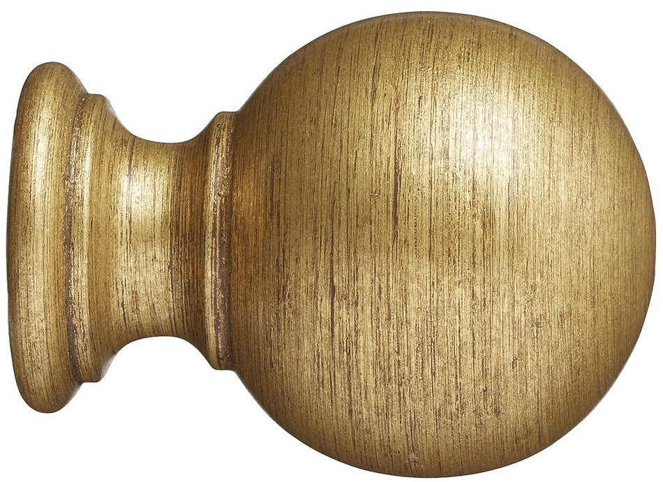 Museum 35mm 45mm & 55mm Finial only Plain Ball Antique Gilt
