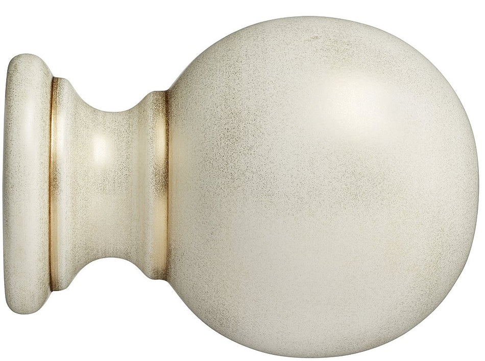 Museum 35mm 45mm & 55mm Finial only Plain Ball Cream Gold