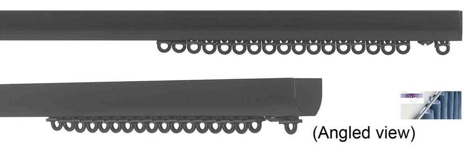 Silent Gliss 6840 Curtain Track Black with Wave Heading