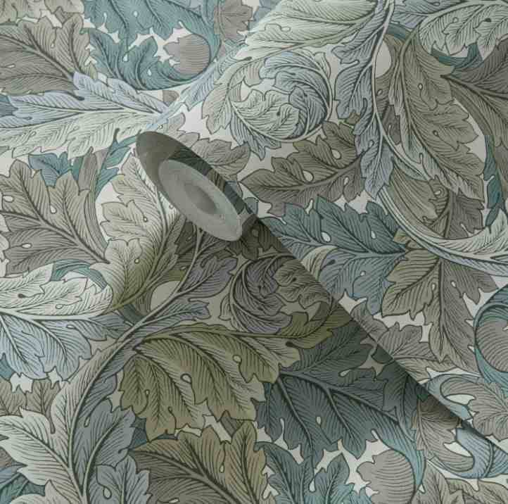 Clarke & Clarke William Morris Acanthus Slate/Dove Wallpaper