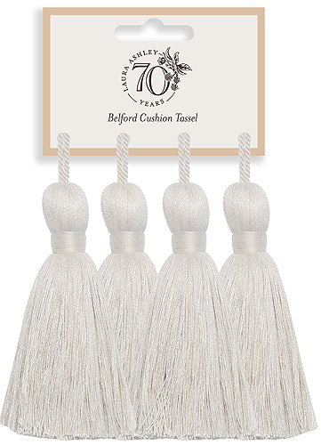 Laura Ashley Anniversary Belford Cushion Tassels Dove Grey