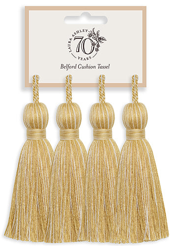 Laura Ashley Anniversary Belford Cushion Tassels Gold
