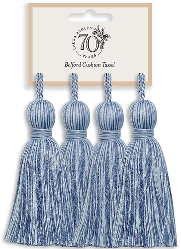 Laura Ashley Anniversary Belford Cushion Tassels Pale Seaspray