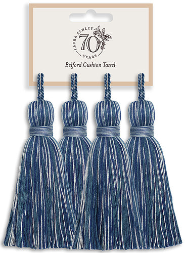 Laura Ashley Anniversary Belford Cushion Tassels Seaspray