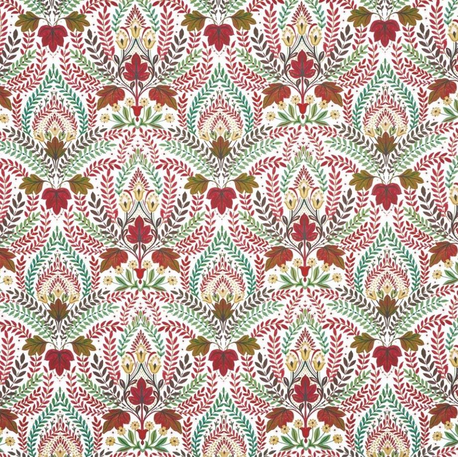 Prestigious Textiles Poetry Script Cherry Fabric