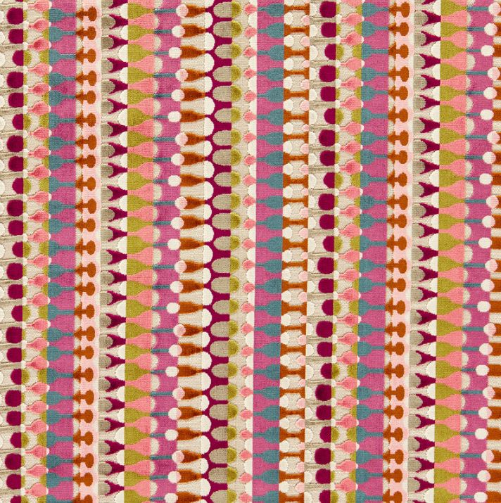 Clarke & Clarke Urban Orpheus Magenta/Peacock Fabric