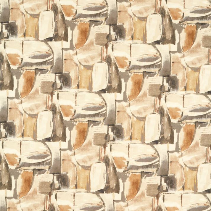 Clarke & Clarke Vivido Figura Linen/Charcoal Fabric