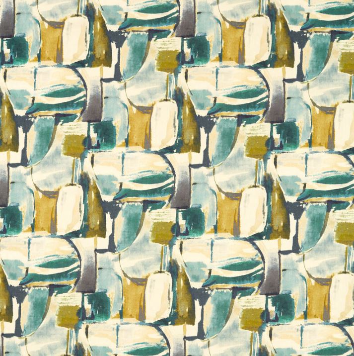 Clarke & Clarke Vivido Figura Teal/Mineral Fabric