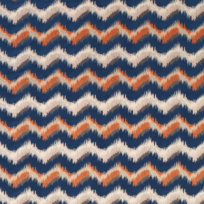 Clarke & Clarke Vivido Sagoma Midnight/Spice Fabric