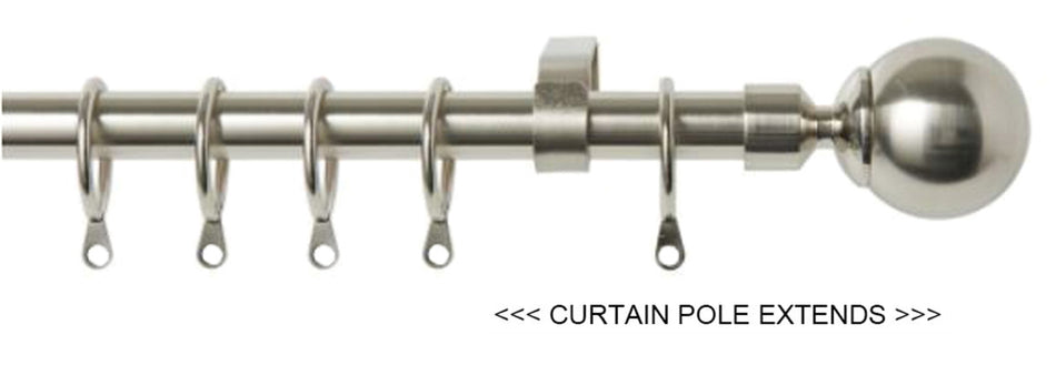 Speedy 16mm-19mm Extendable Pole Satin Silver Ball