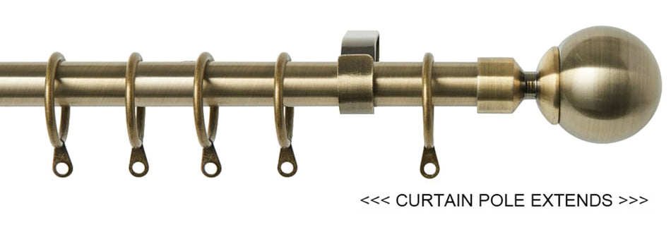 Speedy 16mm-19mm Extendable Pole Antique Brass Ball