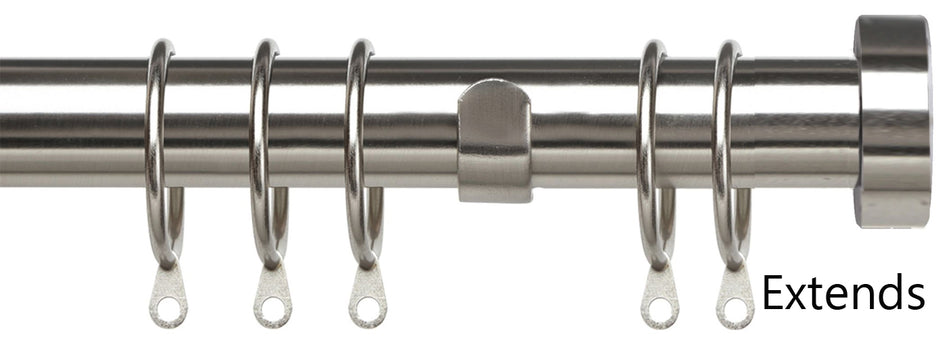 Speedy Pristine 25mm-28mm Extendable Pole Satin Silver Stud End Cap