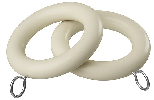 Speedy Woodland 28mm Wood Curtain Pole Rings Cream