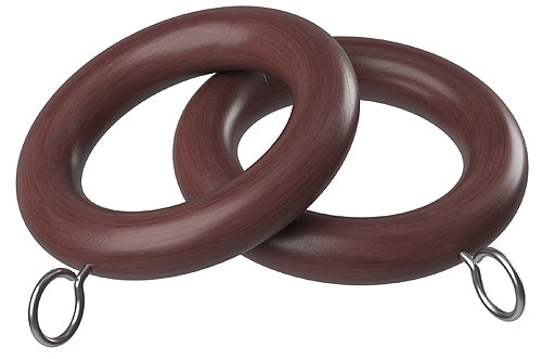 Speedy Woodland 28mm Wood Curtain Pole Rings Dark Oak