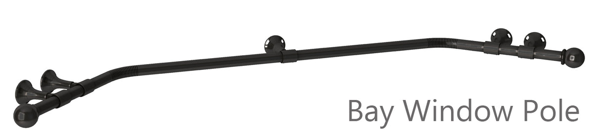 Speedy Poles Apart 28mm Eyelet Bay Curtain Pole Black