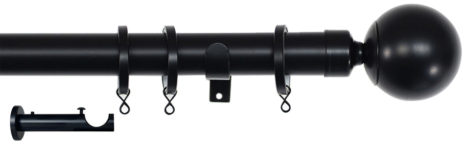 Jones Cosmos 28mm Contemporary Pole, Matt Black, Ball