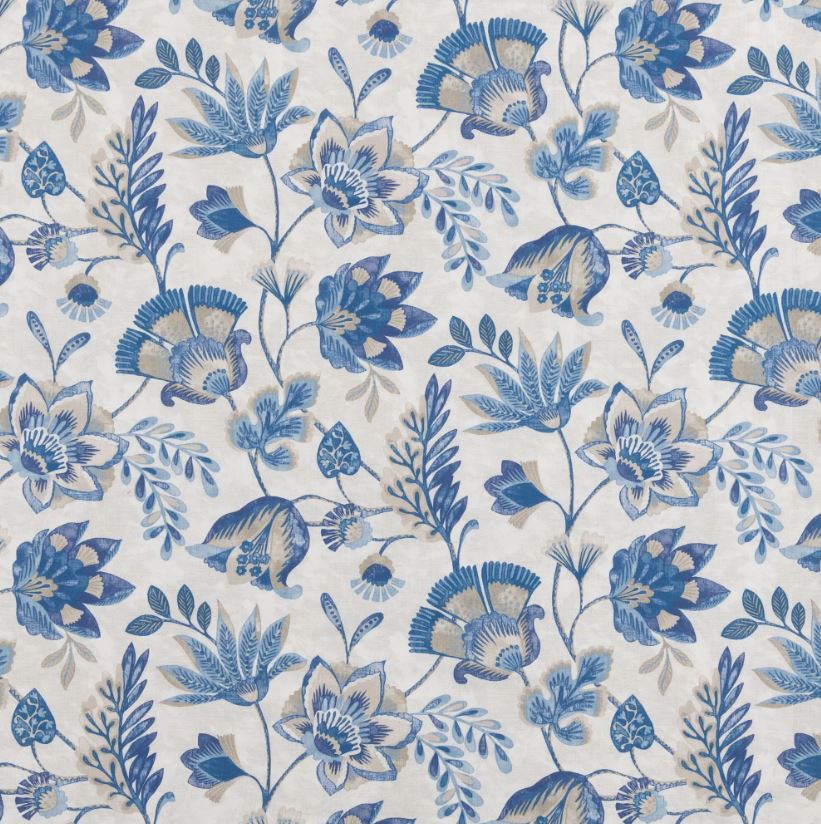 Beaumont Textiles Papyrus Lotus Sapphire Fabric