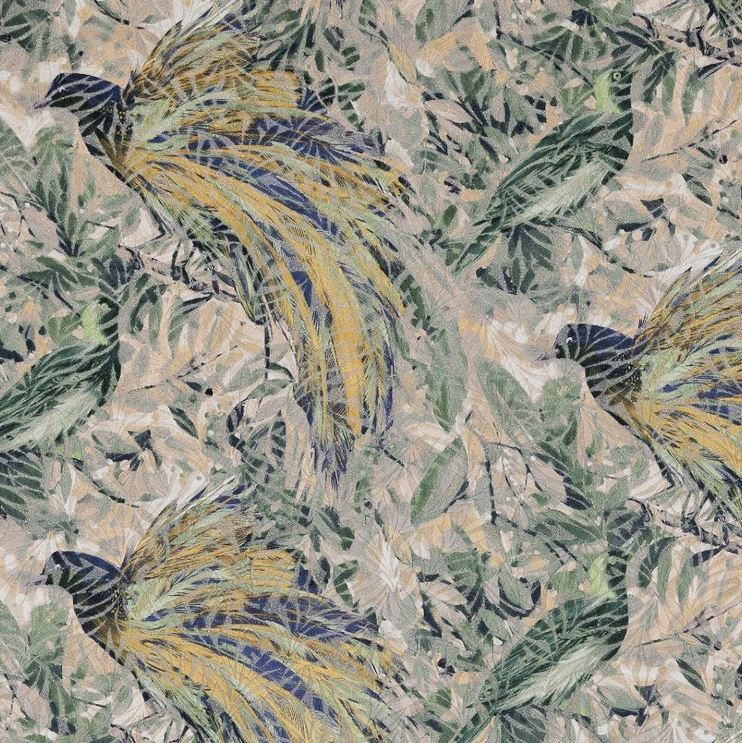 Beaumont Textiles Tribal Raggiana Verde Fabric