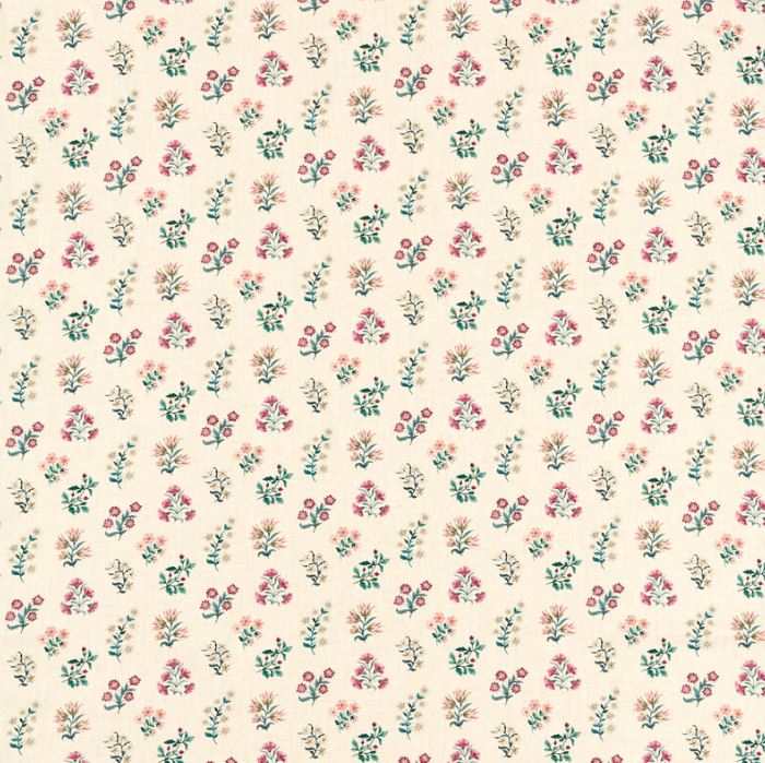 Clarke & Clarke Secret Garden Leiden Teal/Berry Fabric