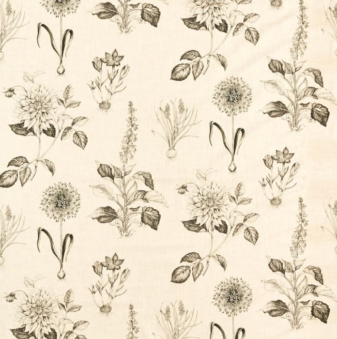 Clarke & Clarke Secret Garden Roseraie Charcoal Fabric
