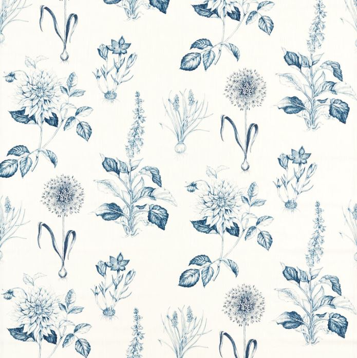 Clarke & Clarke Secret Garden Roseraie Midnight Fabric