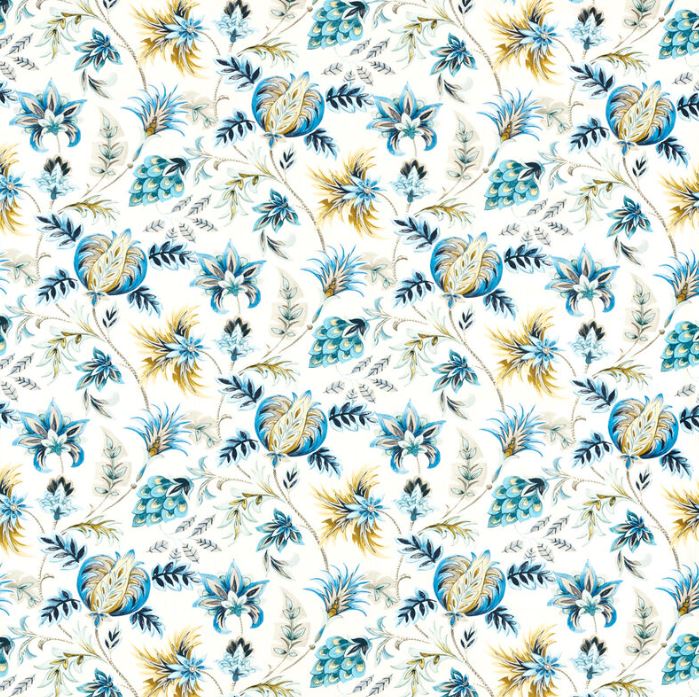 Clarke & Clarke Secret Garden Sizergh Cobalt Fabric
