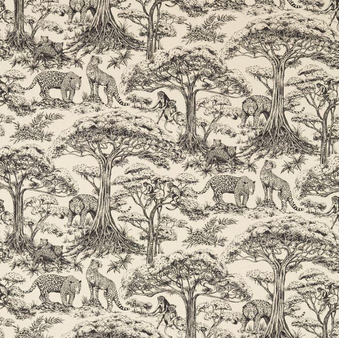 Clarke & Clarke Breegan Jane Kisumu Noir/Linen Fabric
