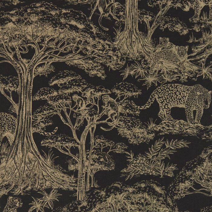Clarke & Clarke Breegan Jane Kisumu Noir/Luxe Wallpaper