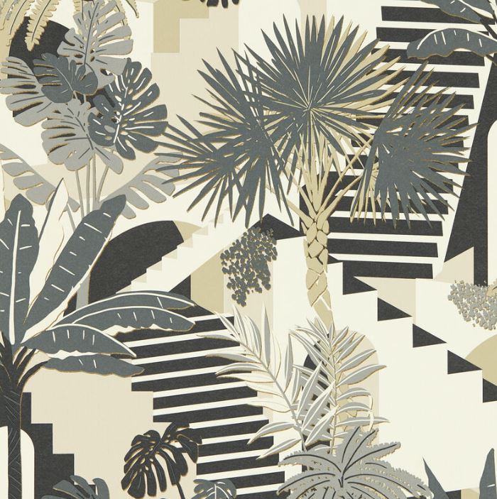 Clarke & Clarke Breegan Jane Malindi Charcoal Wallpaper