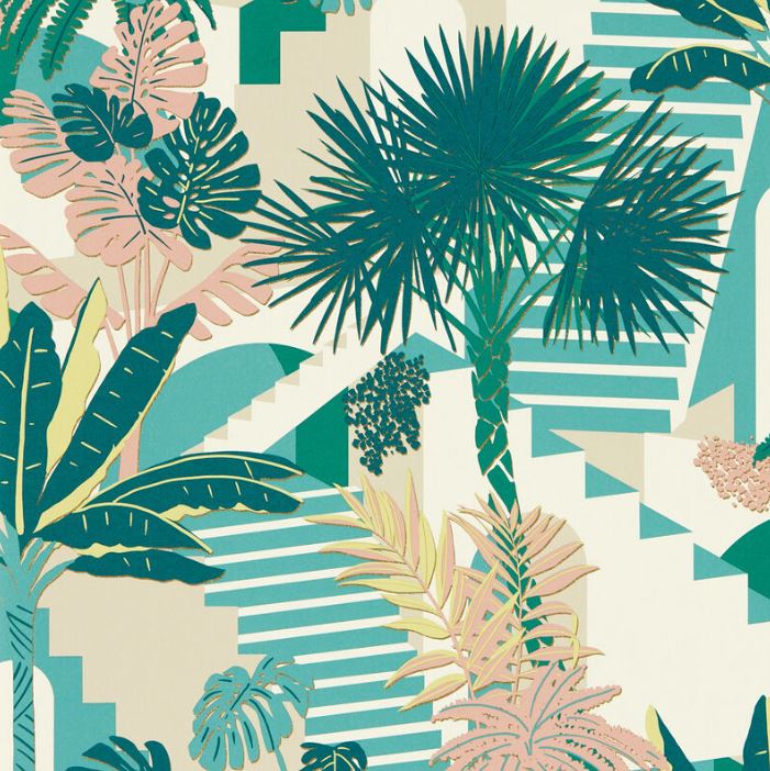 Clarke & Clarke Breegan Jane Malindi Mineral/Blush Wallpaper
