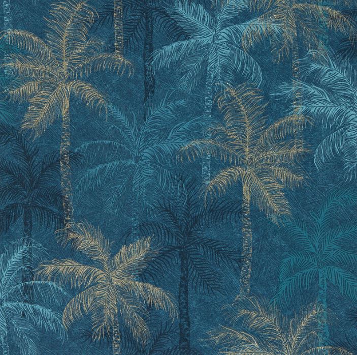 Clarke & Clarke Breegan Jane Palmyra Midnight Wallpaper