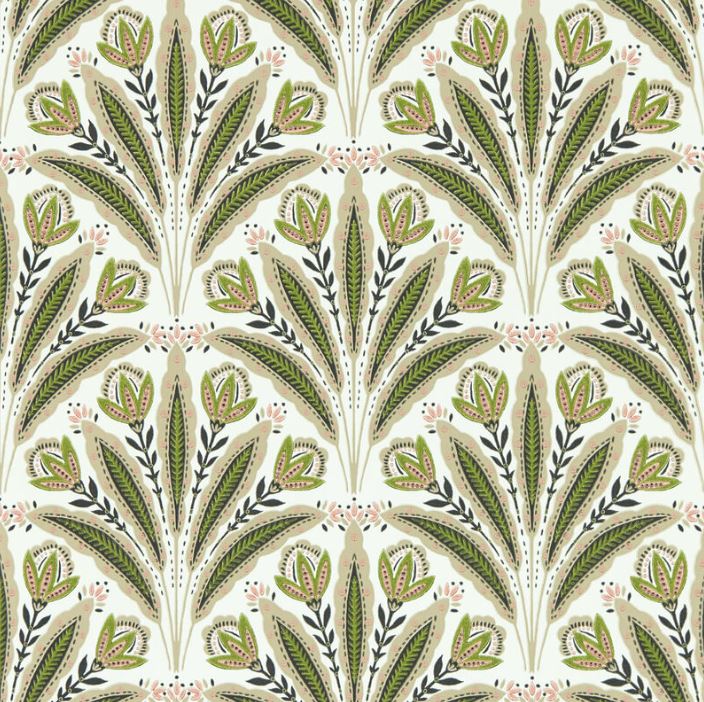 Clarke & Clarke Secret Garden Attingham Sage/Blush Wallpaper