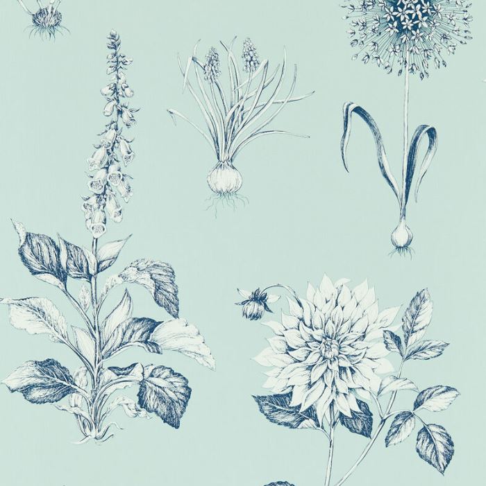 Clarke & Clarke Secret Garden Roseraie Seaglass Wallpaper