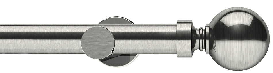 Integra Elements Belgravia 28mm Eyelet Curtain Pole Satin Steel