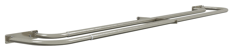 Speedy Extending Double Layer Room Darkening Curtain Pole Satin Silver