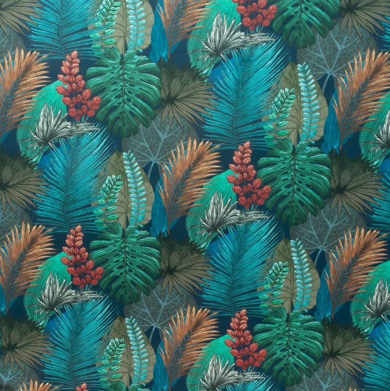 Fibre Naturelle Rainforest Kingfisher Fabric